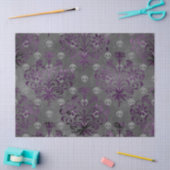 Skulls en Paarse Damask op Grey Decoupage Tissuepapier (Craft)