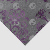 Skulls en Paarse Damask op Grey Decoupage Tissuepapier (Detail)