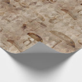 Skulls en paddenstoelen op bruin cadeaupapier (Hoek)