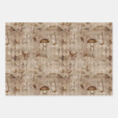 Skulls en paddenstoelen op bruin inpakpapier vel (Voorkant)