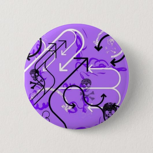 Skulls en pijlen. ronde button 5,7 cm (Voorkant)