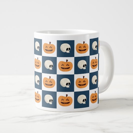 Skulls en pompoenen grote koffiekop (Voorkant rechts)