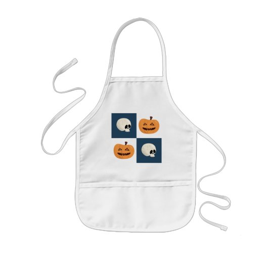 Skulls en pompoenen kinder schort (Voorkant)