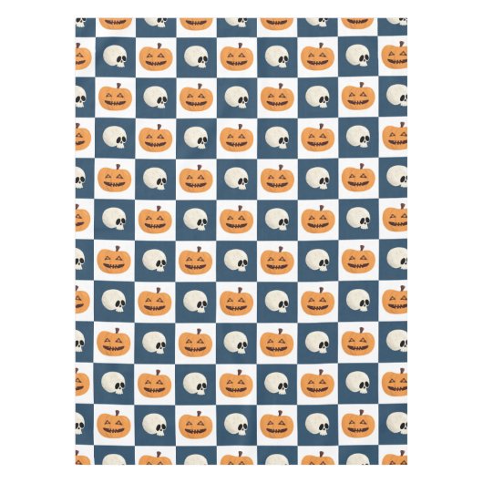 Skulls en pompoenen tafelkleed (Voorkant)