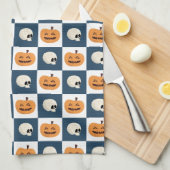 Skulls en pompoenen theedoek (Quarter Fold)