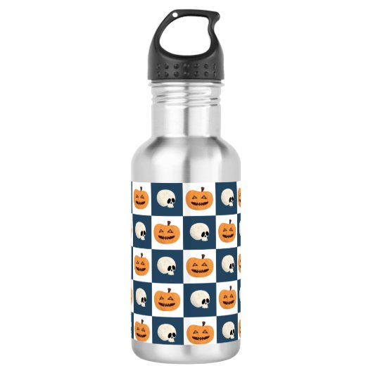 Skulls en pompoenen waterfles (Voorkant)
