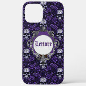 Skulls en Purple Flowers Case-Mate iPhone Case (Achterkant)