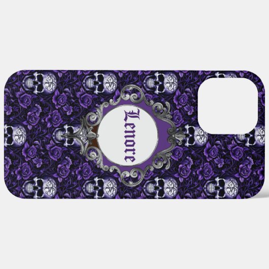 Skulls en Purple Flowers Case-Mate iPhone Case (Achterkant (horizontaal))