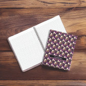 Skulls en Purple Flowers op Harlequin Background Notitieboek