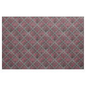 Skulls en Red Damask op Grey Stof (Yard (91,4 cm))