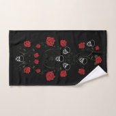 Skulls en rode rozen bad handdoek (Handdoek)