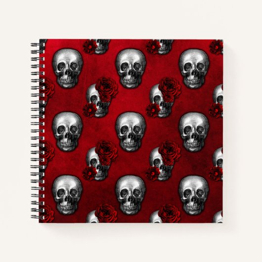 Skulls en rode rozen notitieboek (Voorkant)