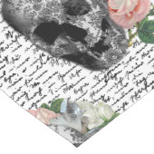 Skulls en roze rozen lange tafelloper (Hoek)