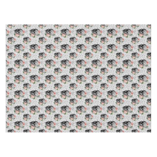 Skulls en roze rozen tafelkleed (Voorkant (Horizontaal))