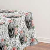 Skulls en roze rozen tafelkleed (Voorbeeld)