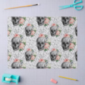 Skulls en roze rozen tissuepapier (Craft)