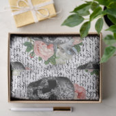 Skulls en roze rozen tissuepapier (Geschenk)