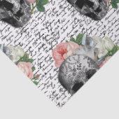 Skulls en roze rozen tissuepapier (Detail)