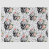 Skulls en roze rozen tissuepapier (Voorkant)