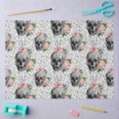 Skulls en roze rozen tissuepapier (Craft)