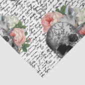 Skulls en roze rozen tissuepapier (Detail)