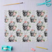 Skulls en roze rozen tissuepapier (Craft)