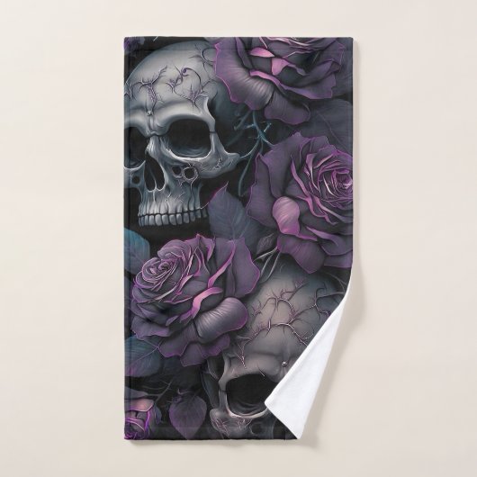 Skulls en Rozen Bad Handdoek (Handdoek)