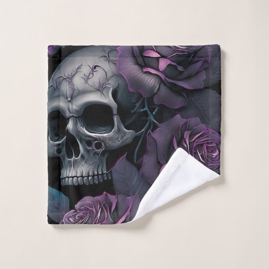 Skulls en Rozen Bad Handdoek (Wasdoekje)