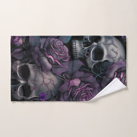 Skulls en Rozen Bad Handdoek (Handdoek)