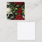 Skulls en Rozen in de Stijl van Grafische Planner Vierkante Visitekaartje (Voorkant / Achterkant)