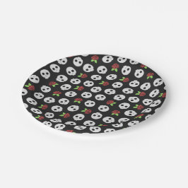 Skulls en Rozen Papieren Bordje