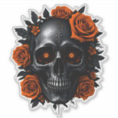 Skulls en Rozen Sticker (Voorkant)