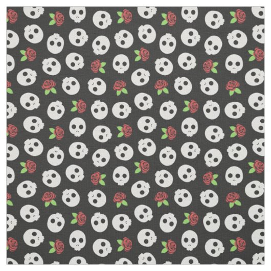 Skulls en Rozen Stof (Swatch)