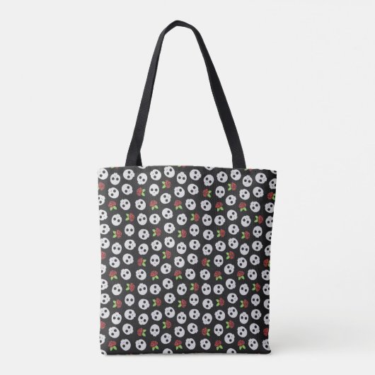 Skulls en Rozen Tote Bag (Achterkant)