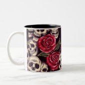 Skulls en Rozen Tweekleurige Koffiemok (Links)