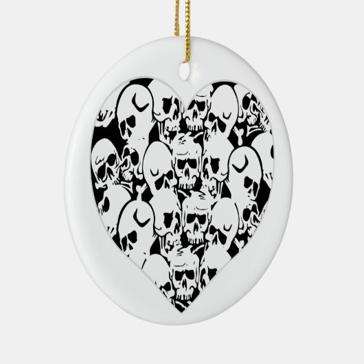 Skulls en Skulls Black Keramisch Ornament (Rechts)