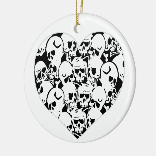 Skulls en Skulls Black Keramisch Ornament (Links)