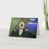 Skulls en Spiderwebs Halloween Kaart (Voorkant)