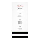 Skulls en strepen rode Halloween trouwmenuset Reclamekaart (Achterkant)