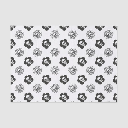 Skulls Flowers Tissuepapier (Voorkant)