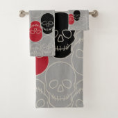 Skulls - Ghost Grey en Bone White Bad Handdoek (Insitu)