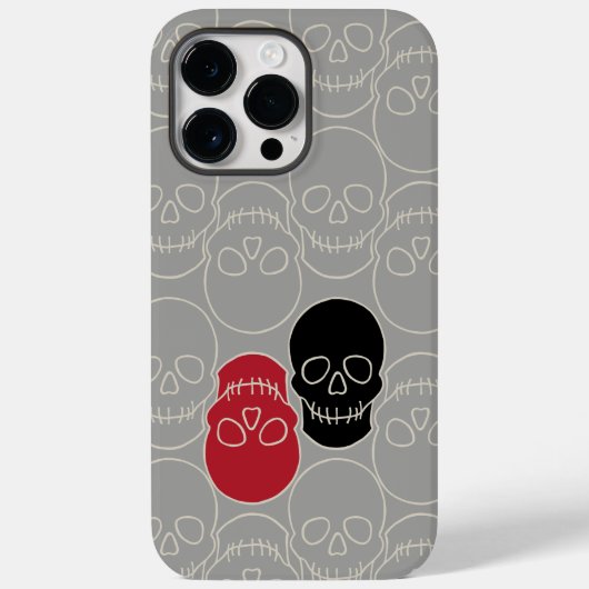 Skulls - Ghost Grey en Bone White Case-Mate iPhone Case (Achterkant)