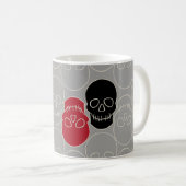 Skulls - Ghost Grey en Bone White Koffiemok (Voorkant rechts)
