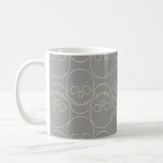 Skulls - Ghost Grey en Bone White Koffiemok (Links)