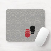 Skulls - Ghost Grey en Bone White Muismat (Met muis)