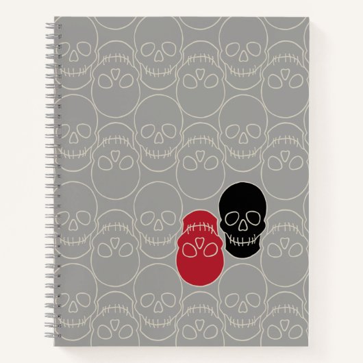 Skulls - Ghost Grey en Bone White Notitieboek (Voorkant)