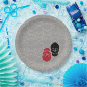 Skulls - Ghost Grey en Bone White Papieren Bordje (Feest)