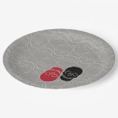 Skulls - Ghost Grey en Bone White Papieren Bordje (Gekanteld)