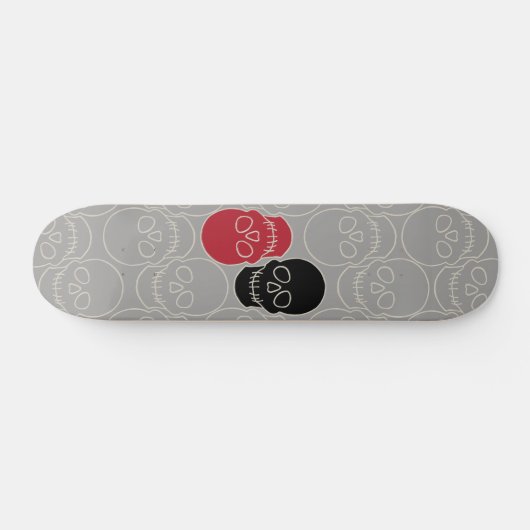 Skulls - Ghost Grey en Bone White Persoonlijk Skateboard (Horizontaal)