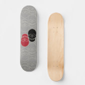 Skulls - Ghost Grey en Bone White Persoonlijk Skateboard (Voorkant)